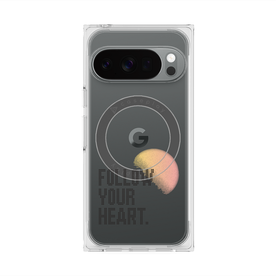 プレミアムスクエアケース with Pixelsnap［ オリジナル - ドットオーバーレイ - FOLLOW YOUR HEART/A ］