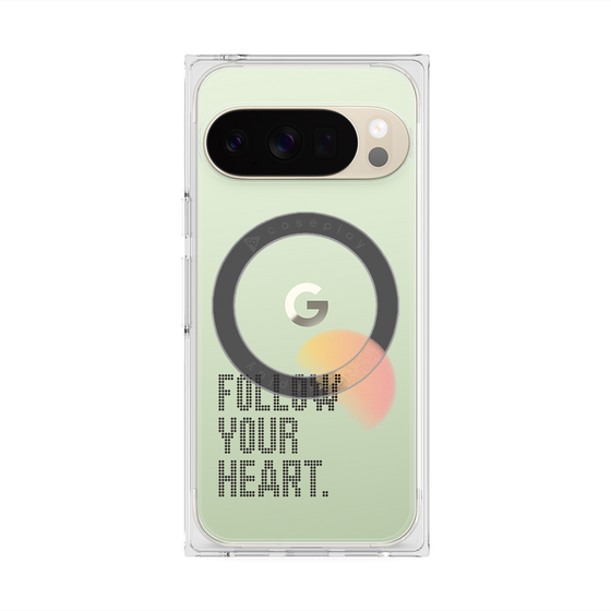 プレミアムスクエアケース with Pixelsnap［ オリジナル - ドットオーバーレイ - FOLLOW YOUR HEART/A ］