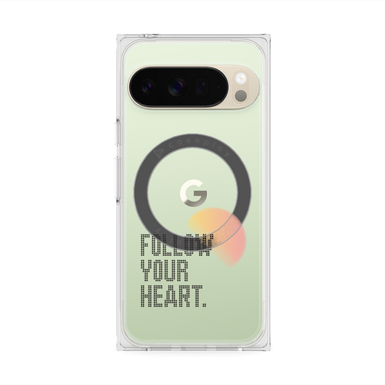 プレミアムスクエアケース with Pixelsnap［ オリジナル - ドットオーバーレイ - FOLLOW YOUR HEART/A ］