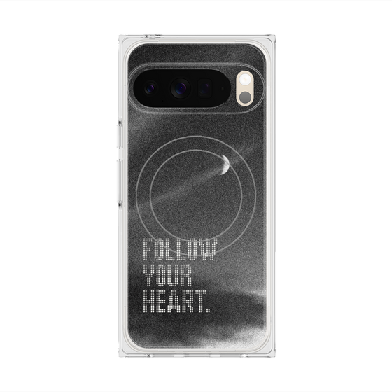 プレミアムスクエアケース with Pixelsnap［ オリジナル - ドットオーバーレイ - FOLLOW YOUR HEART/B ］