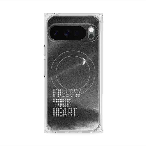 プレミアムスクエアケース with Pixelsnap［ オリジナル - ドットオーバーレイ - FOLLOW YOUR HEART/B ］