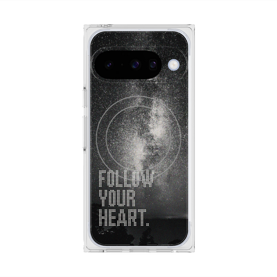 プレミアムスクエアケース with Pixelsnap［ オリジナル - ドットオーバーレイ - FOLLOW YOUR HEART/C ］