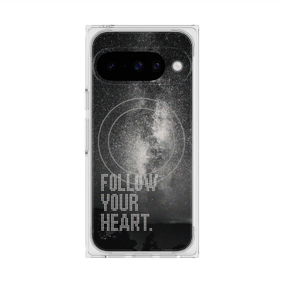 プレミアムスクエアケース with Pixelsnap［ オリジナル - ドットオーバーレイ - FOLLOW YOUR HEART/C ］