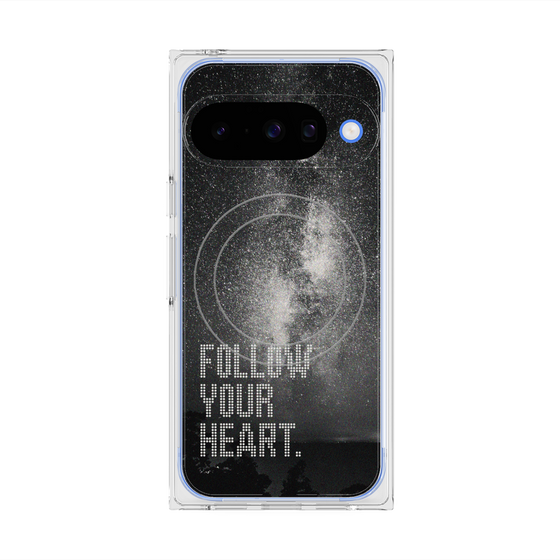 プレミアムスクエアケース with Pixelsnap［ オリジナル - ドットオーバーレイ - FOLLOW YOUR HEART/C ］