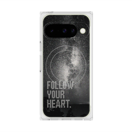 プレミアムスクエアケース with Pixelsnap［ オリジナル - ドットオーバーレイ - FOLLOW YOUR HEART/C ］