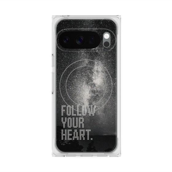 プレミアムスクエアケース with Pixelsnap［ オリジナル - ドットオーバーレイ - FOLLOW YOUR HEART/C ］