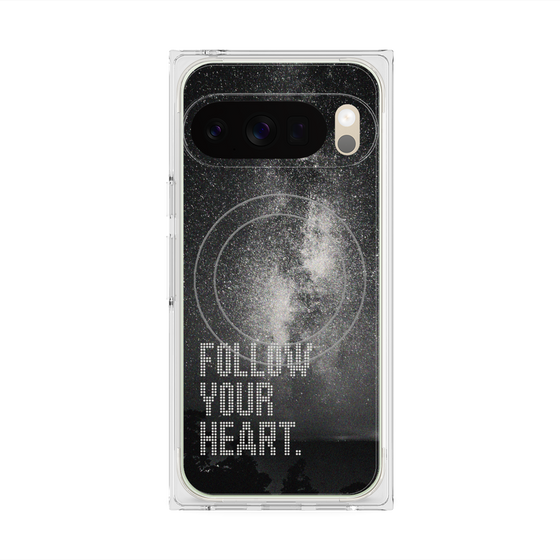 プレミアムスクエアケース with Pixelsnap［ オリジナル - ドットオーバーレイ - FOLLOW YOUR HEART/C ］