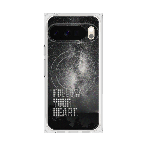 プレミアムスクエアケース with Pixelsnap［ オリジナル - ドットオーバーレイ - FOLLOW YOUR HEART/C ］
