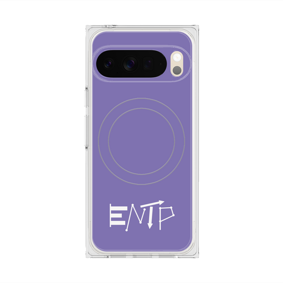 プレミアムスクエアケース with Pixelsnap［ オリジナル - ENTP 討論者 - アルファベット - パープル ］