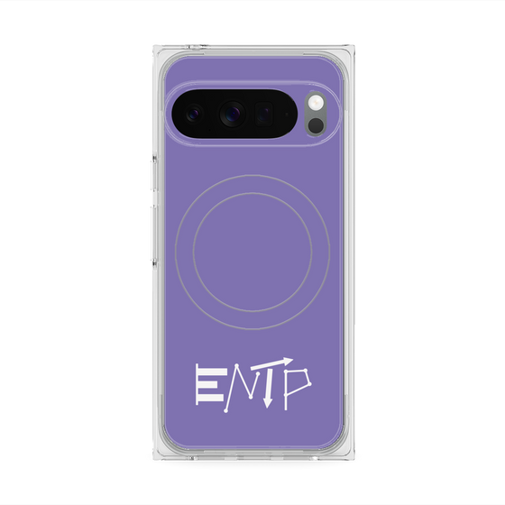 プレミアムスクエアケース with Pixelsnap［ オリジナル - ENTP 討論者 - アルファベット - パープル ］