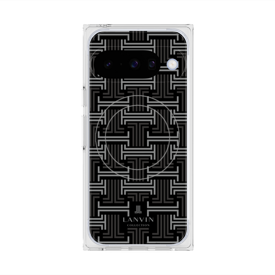 プレミアムスクエアケース with Pixelsnap［ LANVIN COLLECTION - モノグラム - 黒 ］