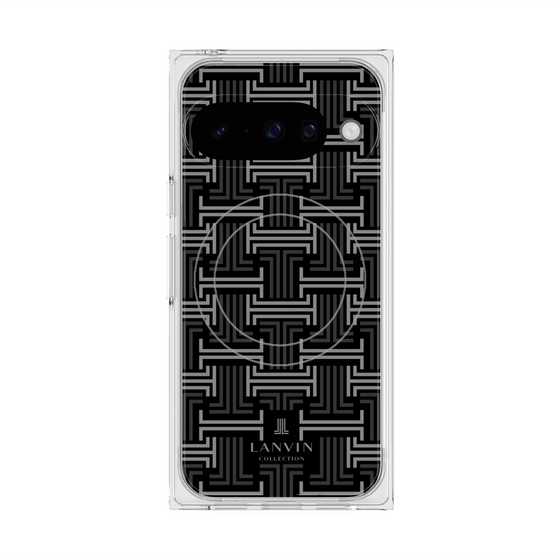 プレミアムスクエアケース with Pixelsnap［ LANVIN COLLECTION - モノグラム - 黒 ］