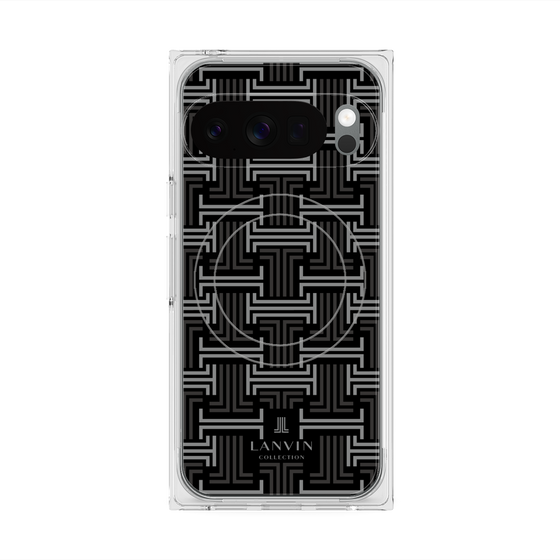 プレミアムスクエアケース with Pixelsnap［ LANVIN COLLECTION - モノグラム - 黒 ］