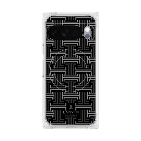 プレミアムスクエアケース with Pixelsnap［ LANVIN COLLECTION - モノグラム - 黒 ］