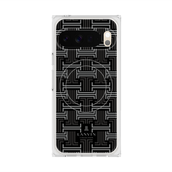 プレミアムスクエアケース with Pixelsnap［ LANVIN COLLECTION - モノグラム - 黒 ］