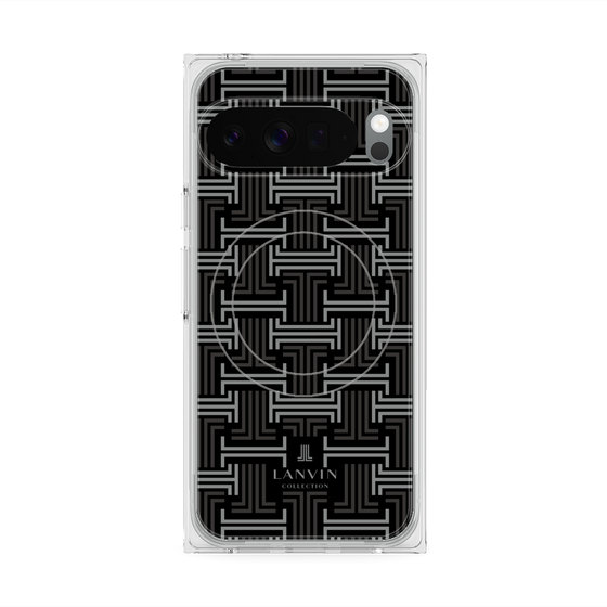 プレミアムスクエアケース with Pixelsnap［ LANVIN COLLECTION - モノグラム - 黒 ］