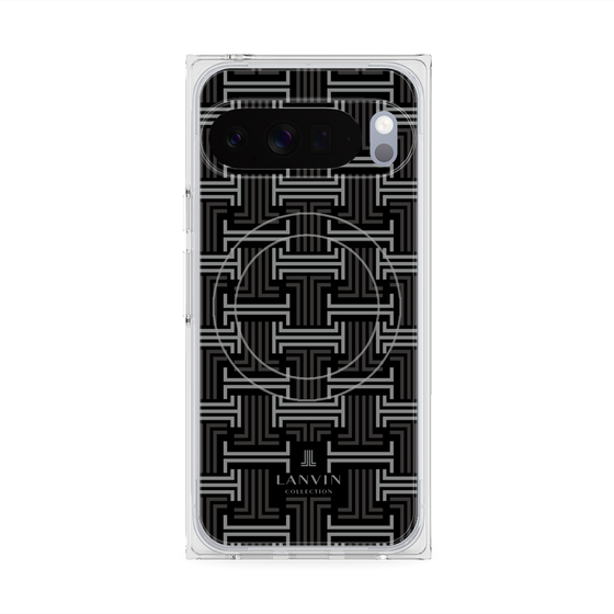 プレミアムスクエアケース with Pixelsnap［ LANVIN COLLECTION - モノグラム - 黒 ］