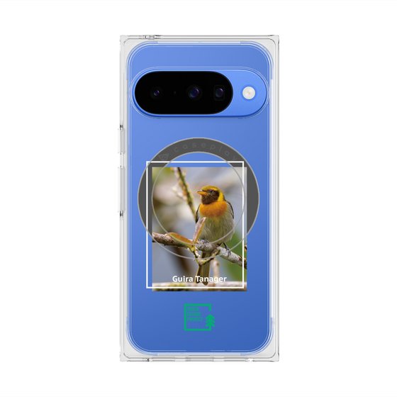 プレミアムスクエアケース with Pixelsnap［ Green Future Project - Guira Tanager ］