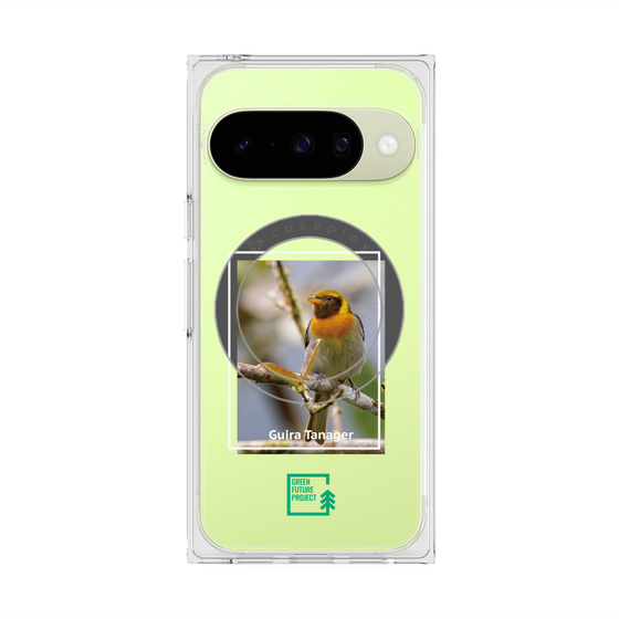 プレミアムスクエアケース with Pixelsnap［ Green Future Project - Guira Tanager ］