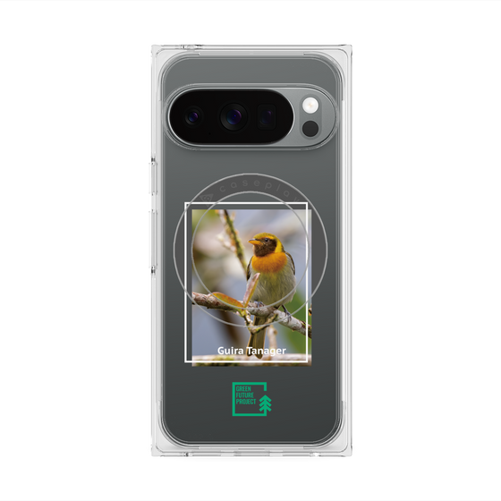 プレミアムスクエアケース with Pixelsnap［ Green Future Project - Guira Tanager ］