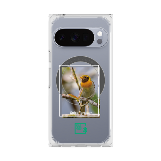 プレミアムスクエアケース with Pixelsnap［ Green Future Project - Guira Tanager ］