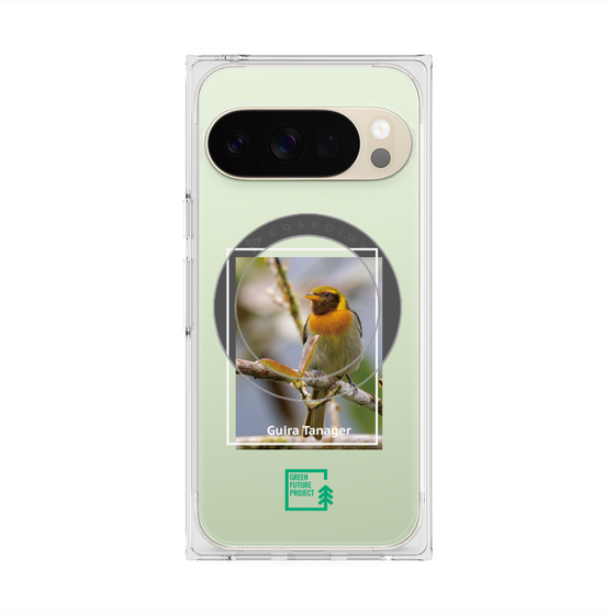 プレミアムスクエアケース with Pixelsnap［ Green Future Project - Guira Tanager ］