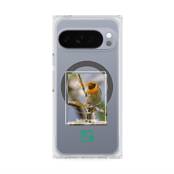 プレミアムスクエアケース with Pixelsnap［ Green Future Project - Guira Tanager ］
