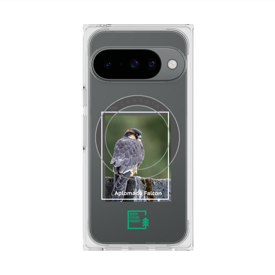 プレミアムスクエアケース with Pixelsnap［ Green Future Project - Aplomado Falcon ］
