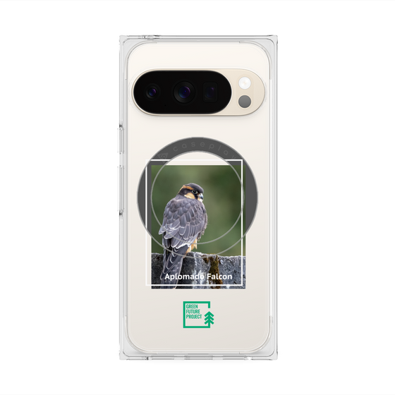 プレミアムスクエアケース with Pixelsnap［ Green Future Project - Aplomado Falcon ］