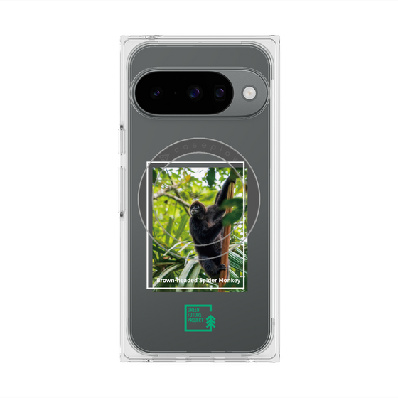 プレミアムスクエアケース with Pixelsnap［ Green Future Project - Brown-headed Spider Monkey ］