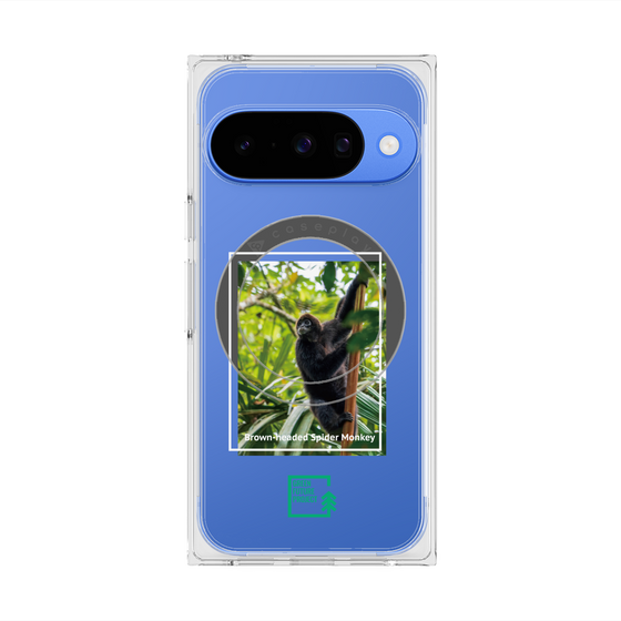 プレミアムスクエアケース with Pixelsnap［ Green Future Project - Brown-headed Spider Monkey ］