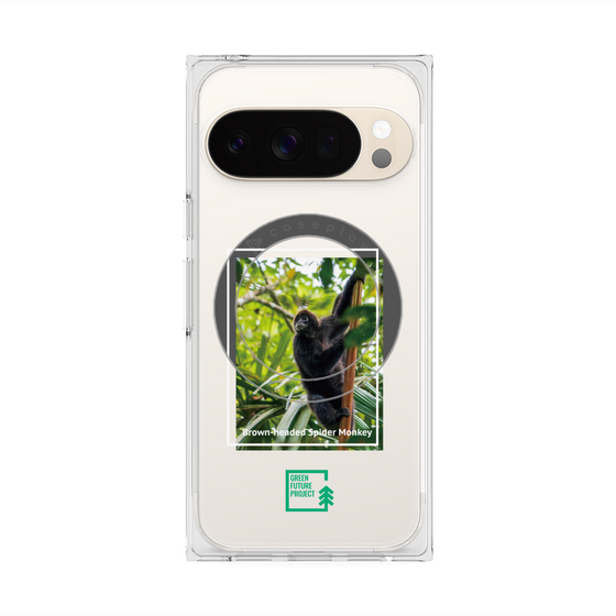 プレミアムスクエアケース with Pixelsnap［ Green Future Project - Brown-headed Spider Monkey ］