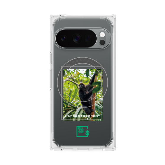 プレミアムスクエアケース with Pixelsnap［ Green Future Project - Brown-headed Spider Monkey ］