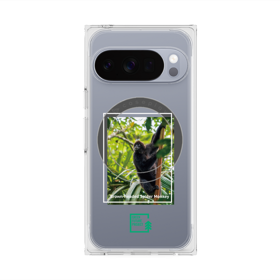 プレミアムスクエアケース with Pixelsnap［ Green Future Project - Brown-headed Spider Monkey ］