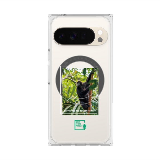 プレミアムスクエアケース with Pixelsnap［ Green Future Project - Brown-headed Spider Monkey ］