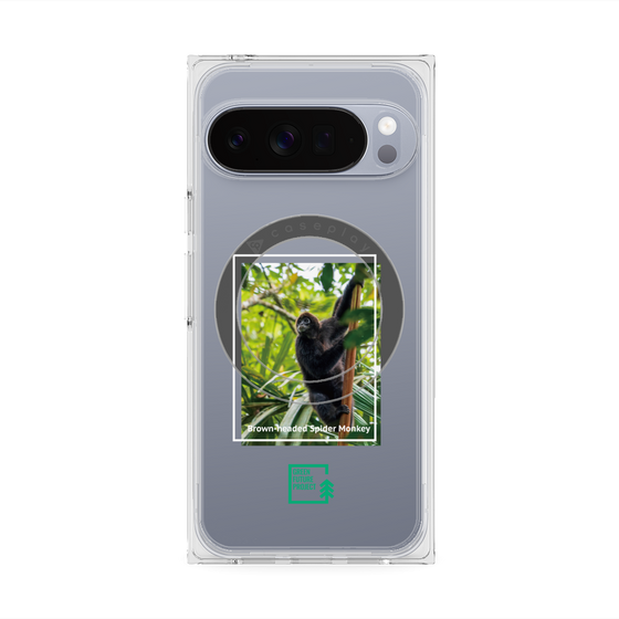 プレミアムスクエアケース with Pixelsnap［ Green Future Project - Brown-headed Spider Monkey ］