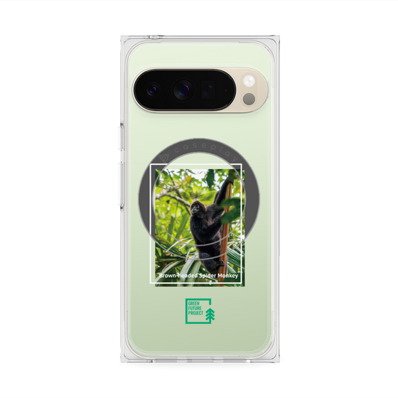 プレミアムスクエアケース with Pixelsnap［ Green Future Project - Brown-headed Spider Monkey ］