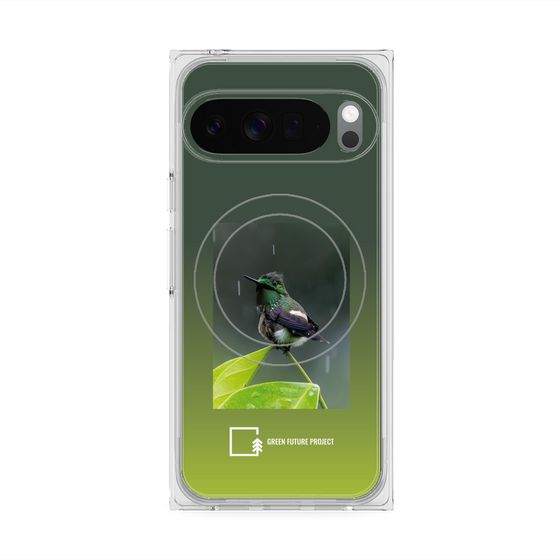 プレミアムスクエアケース with Pixelsnap［ Green Future Project - Butterfly Coquette ］
