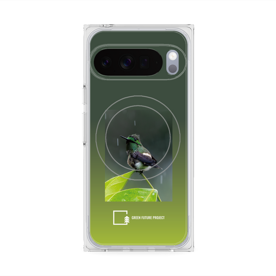 プレミアムスクエアケース with Pixelsnap［ Green Future Project - Butterfly Coquette ］