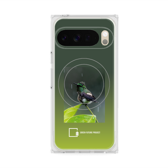 プレミアムスクエアケース with Pixelsnap［ Green Future Project - Butterfly Coquette ］