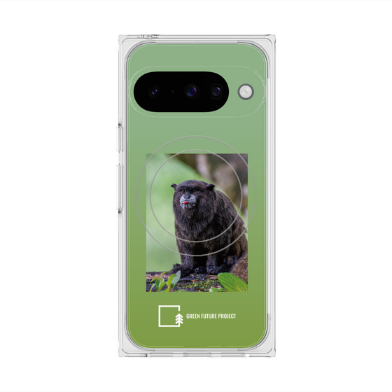 プレミアムスクエアケース with Pixelsnap［ Green Future Project - Black-mantled Tamarin ］
