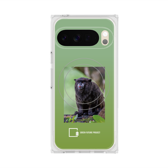 プレミアムスクエアケース with Pixelsnap［ Green Future Project - Black-mantled Tamarin ］