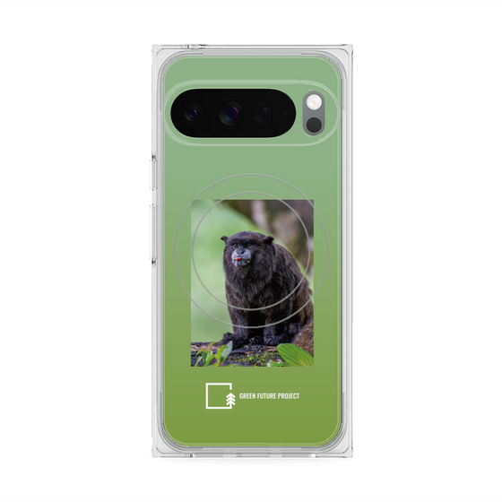 プレミアムスクエアケース with Pixelsnap［ Green Future Project - Black-mantled Tamarin ］