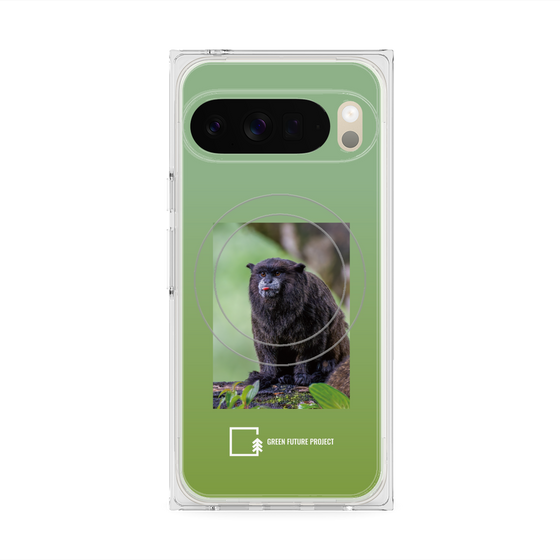 プレミアムスクエアケース with Pixelsnap［ Green Future Project - Black-mantled Tamarin ］