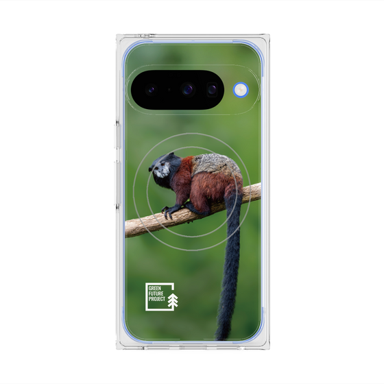 プレミアムスクエアケース with Pixelsnap［ Green Future Project - Saddle-backTamarin ］