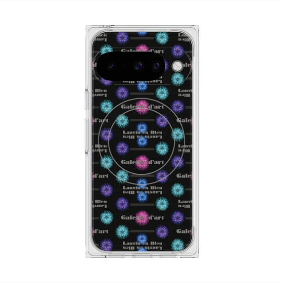 プレミアムスクエアケース with Pixelsnap［ LANVIN en Bleu - Flower pattern ］