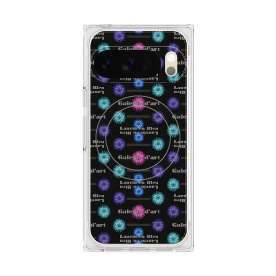 プレミアムスクエアケース with Pixelsnap［ LANVIN en Bleu - Flower pattern ］