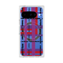プレミアムスクエアケース with Pixelsnap［ LANVIN en Bleu - Plaid ］
