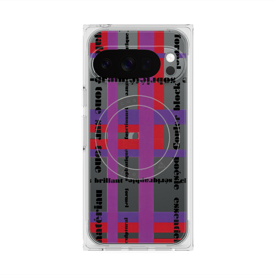プレミアムスクエアケース with Pixelsnap［ LANVIN en Bleu - Plaid ］