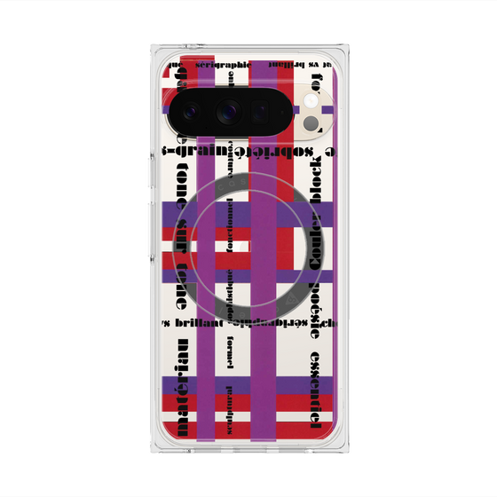 プレミアムスクエアケース with Pixelsnap［ LANVIN en Bleu - Plaid ］